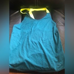 Nike Elastika Tank Submarine Green Blue Teal Volt yellow NWOT!